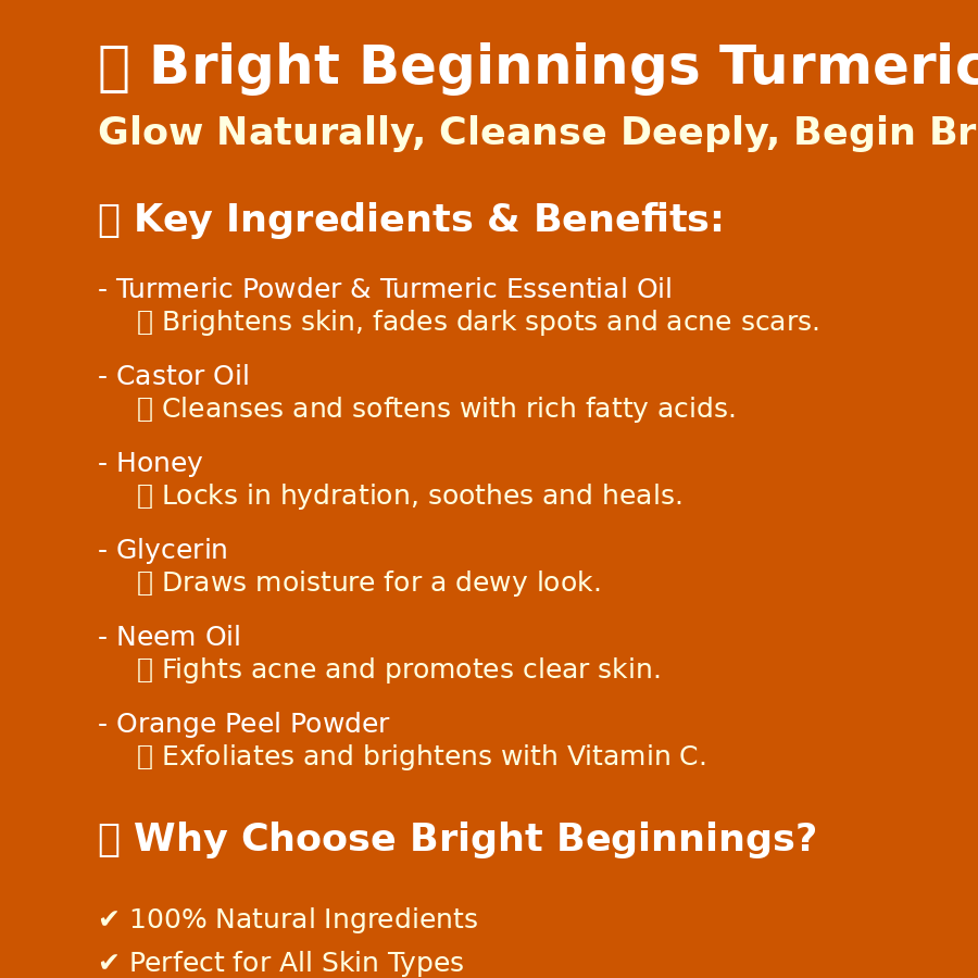 Bright Beginnings Turmeric Cleansing Bar